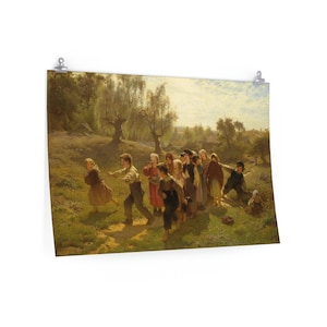Swedish Folk Art, Scandinavian Folk Art - The Game by August Malmström - Fine Art Prints, Swedish Art, 19th Century Art, Farmhouse Decor