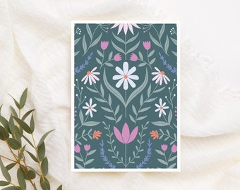 Carte de voeux botanique |  Carte d'anniversaire florale
