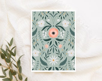 Botanical Greeting Card, Floral Mother's Day Card