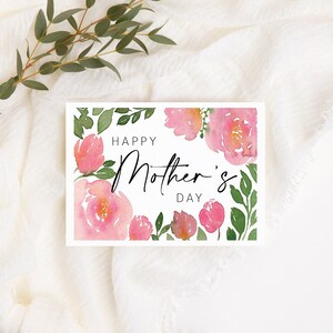 Tarjeta del Día de la Madre en acuarela