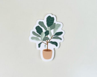 Fiddle Leaf Fig Sticker, Plant Vinyl Sticker