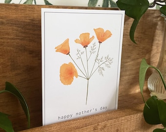 Mother's Day Card, California poppy Greeting Card