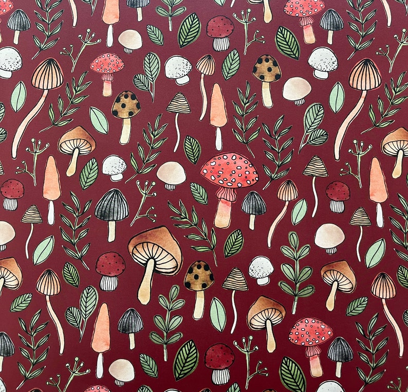Christmas Mushroom Wrapping Paper Gift Wrap - Etsy Canada