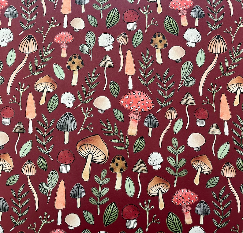 Christmas Mushroom Wrapping Paper Gift Wrap - Etsy Canada