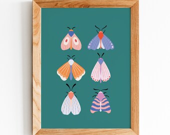 Moth Illustration Art Print, Moth Wall Art
