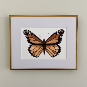 Monarch Butterfly Watercolor, Art Print Wall Decor image 2