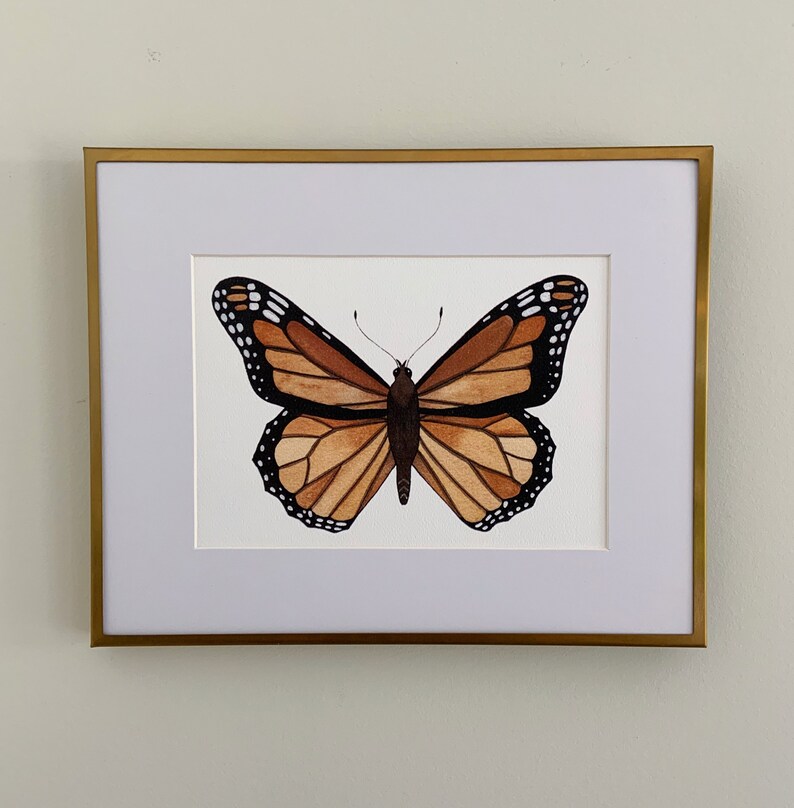 Monarch Butterfly Watercolor, Art Print Wall Decor image 2