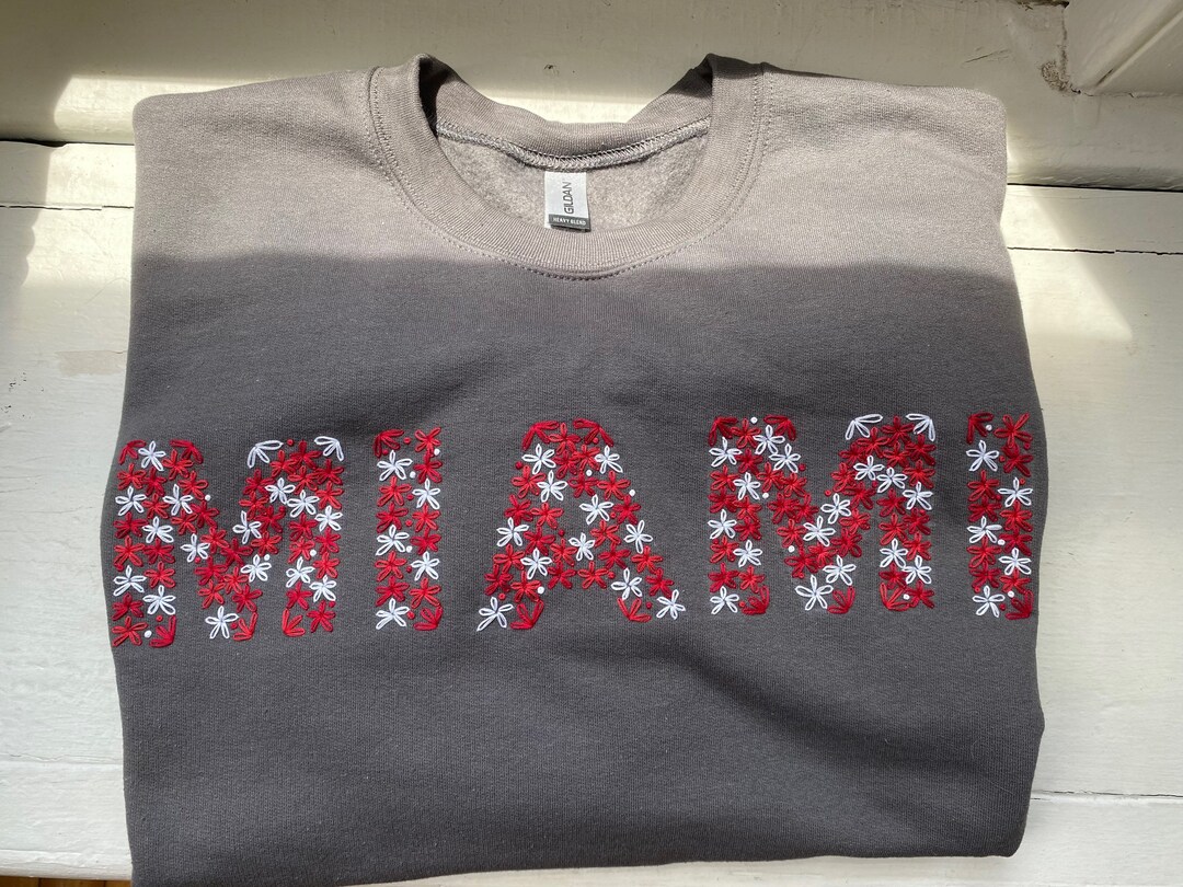 Hand Embroidered Floral Sweatshirts - Custom Hand Embroidery - Crewneck ...