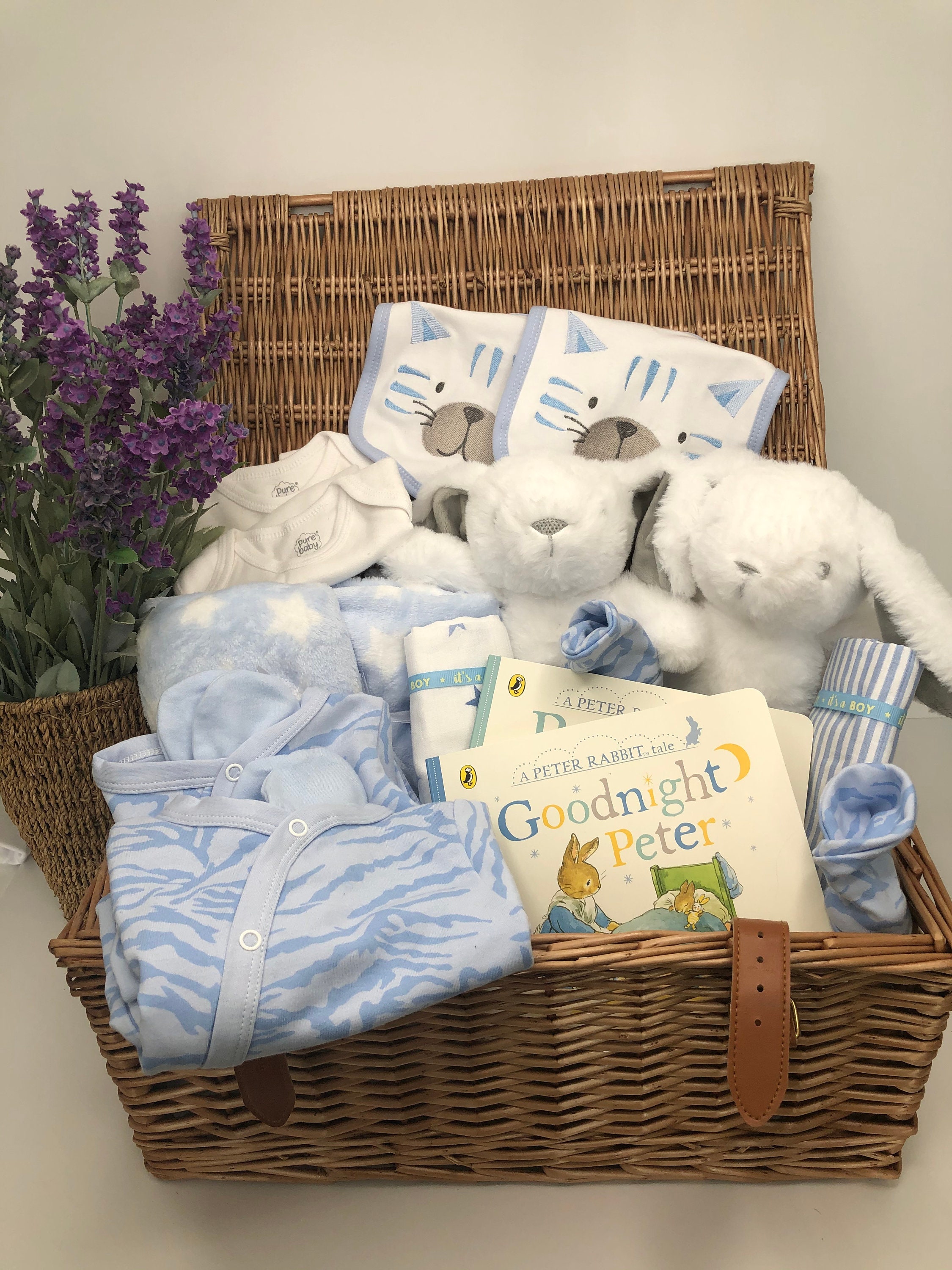 Twins Baby Hamper Baby Boy Gift Wicker Baby Gift Hamper Etsy