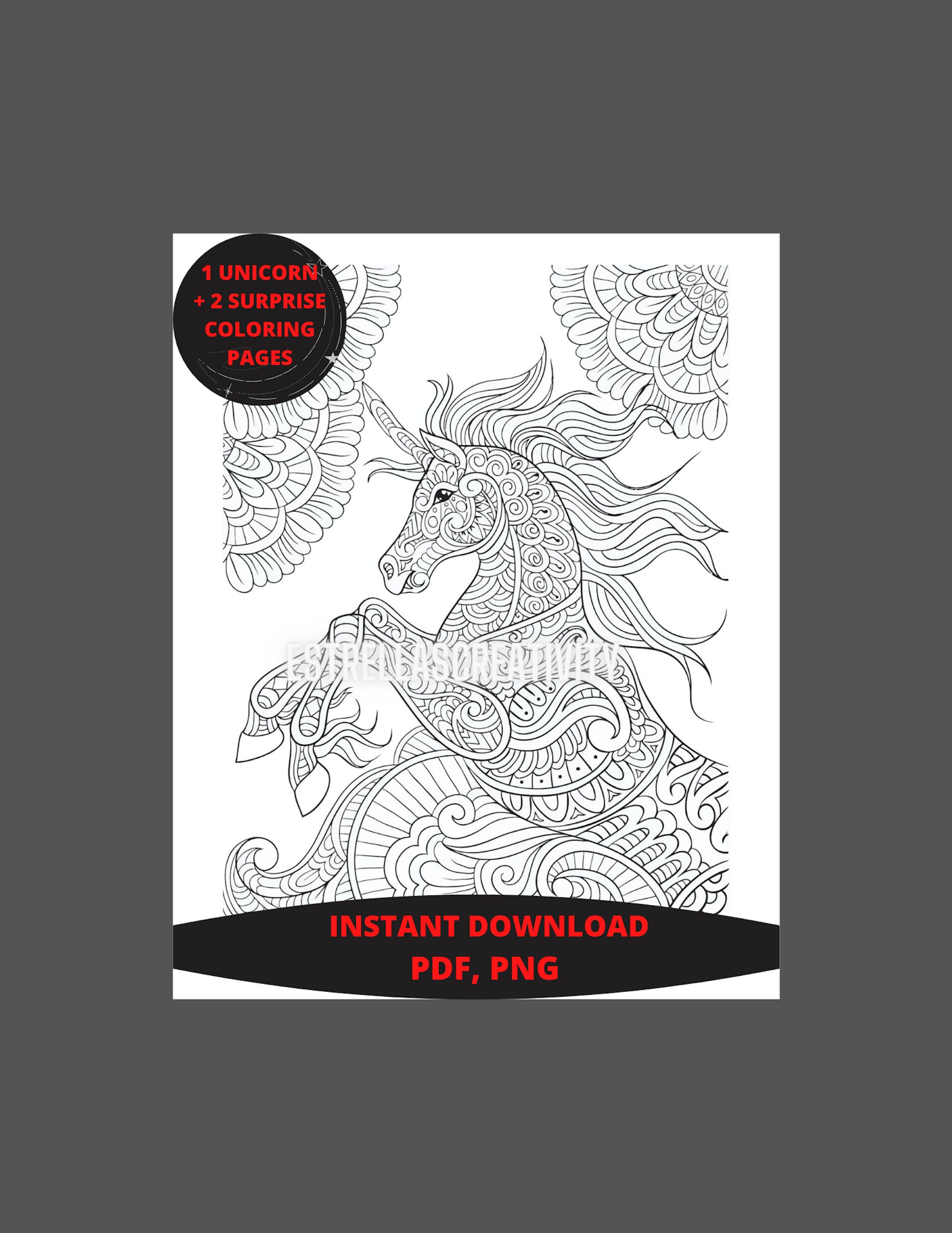 Mandala Unicorn Coloring Page | Etsy