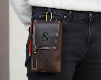 Fondina Porta Cellulare da Cintura Pelle Uomo, Sacchetto | FindTheDeal