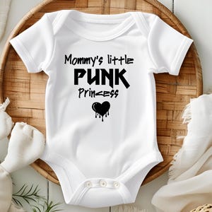 Mommys Little Punk Princess Onesie® – Punk Rock Baby Clothes | Alternative Baby Outfit | Edgy Baby Shower Gift