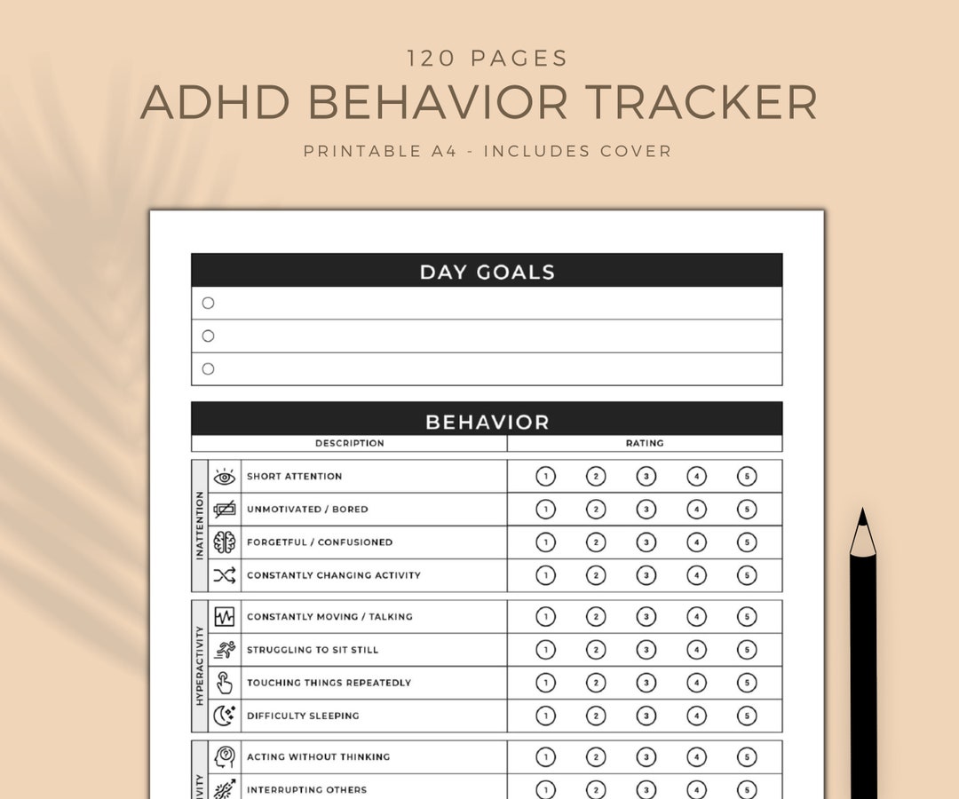 ADHD Behavior Tracker, ADHD Tracker, Planner for ADHD, Printable ...