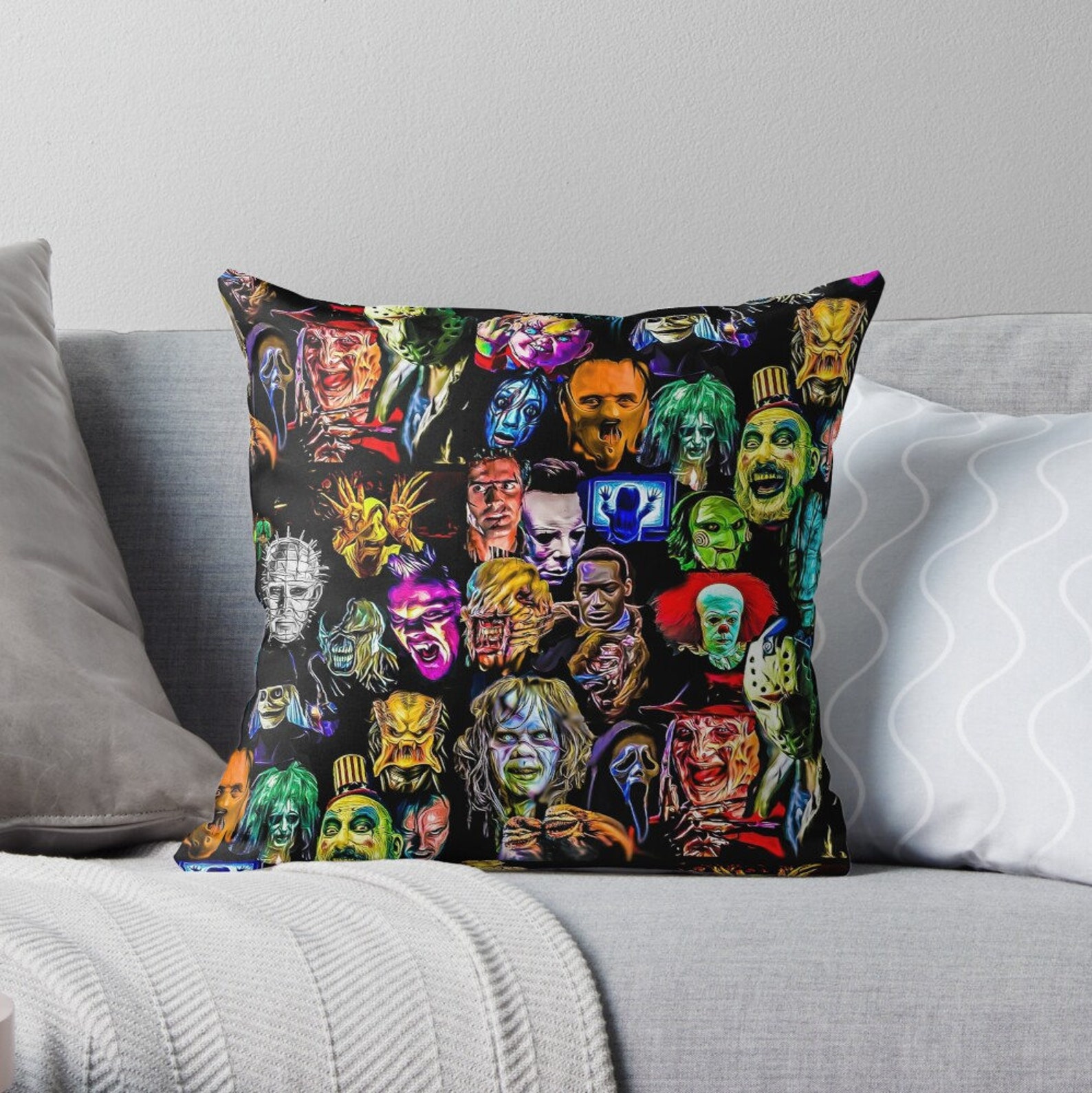 Horror Collection Throw Pillow Horror Pillows Decor Horror Etsy