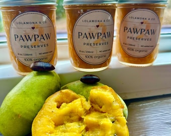 PREOrder Organic Paw Paw Fruit Preserves/Jam /8oz/LIMITED ONLY/with CHUNK pawpaw fruit