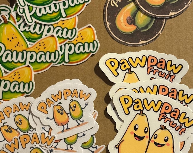 Happy Pawpaw Stickers and buttons