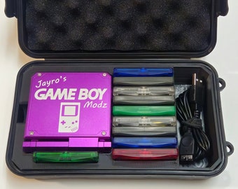 Inserto impreso en 3D para Gameboy Advance SP (y mod Gacha SP) en un estuche rígido a prueba de golpes