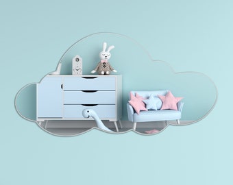 Cloud Shaped Shatterproof Acrylic Safety Wall Mirror