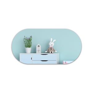 Rectangle Shatterproof Acrylic Safety Wall Mirror With Rounded Ends