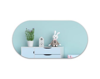 Rectangle Shatterproof Acrylic Safety Wall Mirror With Rounded Ends