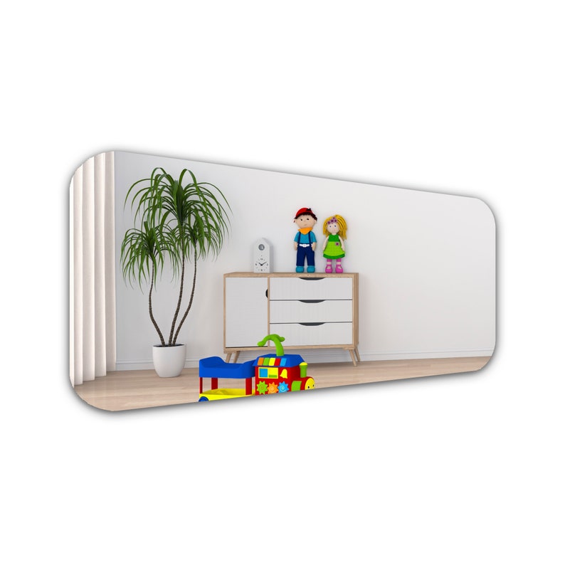 Long Rectangle Shatterproof Acrylic Safety Wall Mirror With Rounded Corners image 9