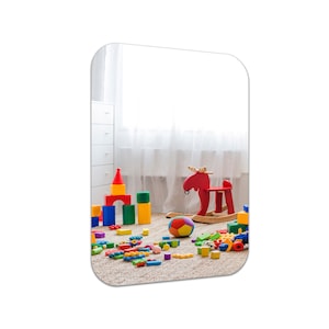Rectangle Shatterproof Acrylic Safety Wall Mirror With Rounded Corners