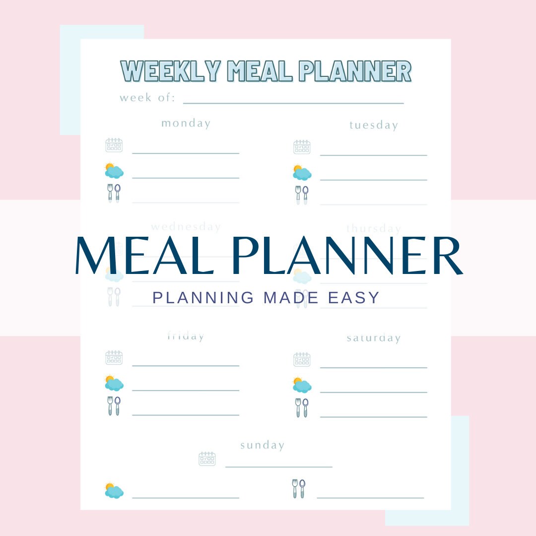 WEEKLY MEAL PLANNER for the Busy Mom - Includes Grocery List - Double ...