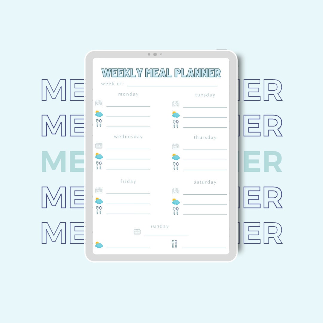WEEKLY MEAL PLANNER for the Busy Mom - Includes Grocery List - Double ...