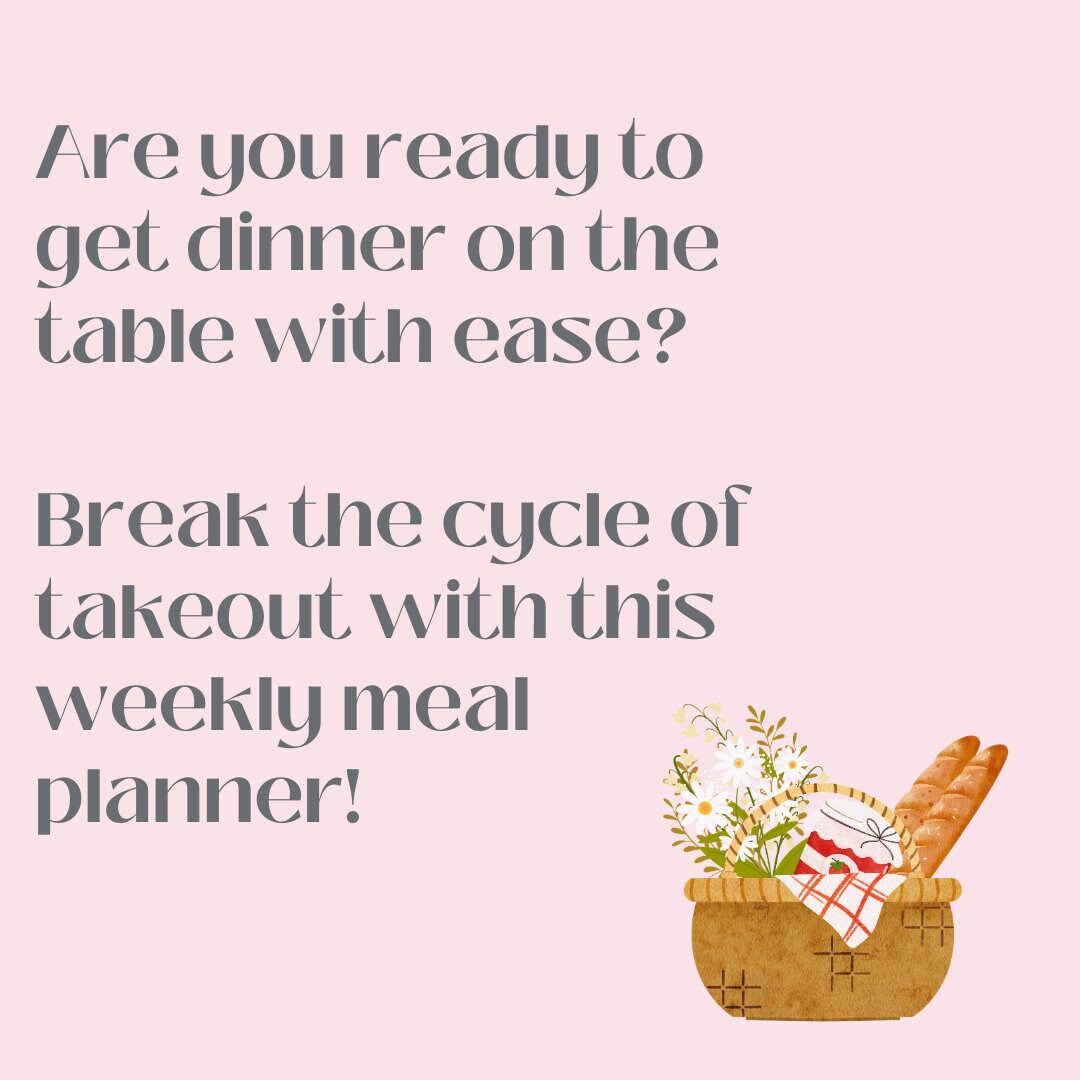 WEEKLY MEAL PLANNER for the Busy Mom - Includes Grocery List - Double ...