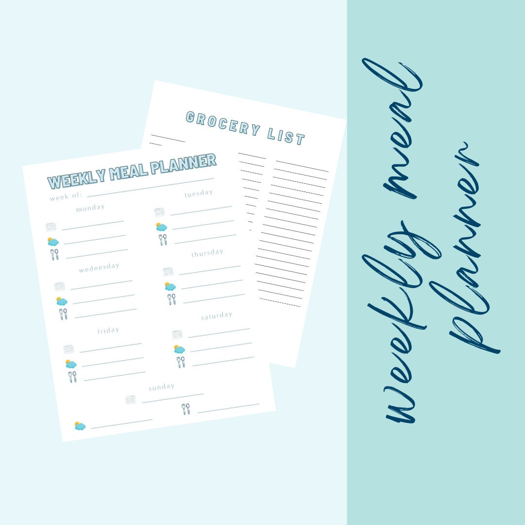WEEKLY MEAL PLANNER for the Busy Mom - Includes Grocery List - Double ...