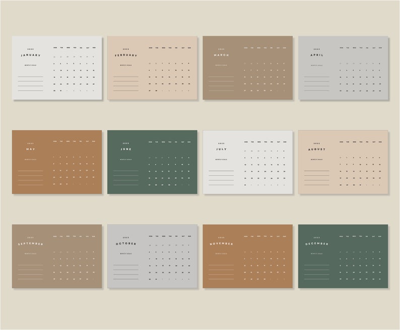 2023 Calendar Printable Japanese Design A4 A5 and Letter - Etsy