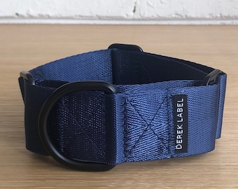 Martingale Collar Navy, Italian Greyhound Collar, Whippet Collar, Greyhound Collar, No Pull Collar