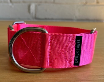 Martingale Collar Hot Pink, Italian Greyhound Collar, Whippet Collar, Greyhound Collar, No Pull Collar