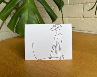 Greeting Card - single - Sighthound, Whippet, Italian Greyhound, Saluki themed greeting cards.
