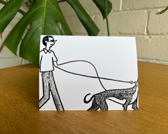 Greeting Card - single - Sighthound, Whippet, Italian Greyhound, Saluki themed greeting cards.