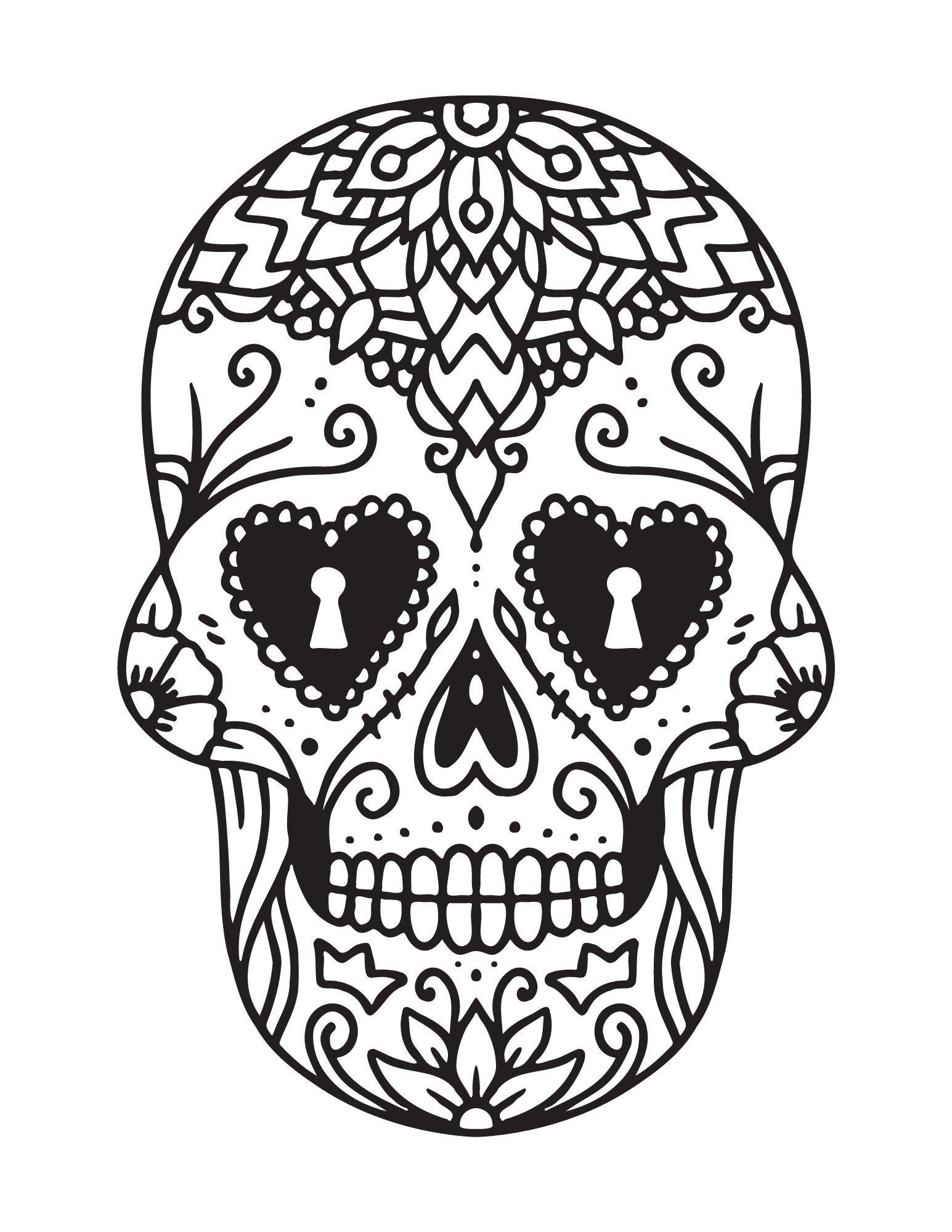 30 Sugar skulls coloring pages | Etsy