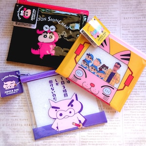 Crayon Shin-Chan flat pouch/ Choose one of three types/ Chocobi custome/  Kindergarten Car/ Buriburi Demon King