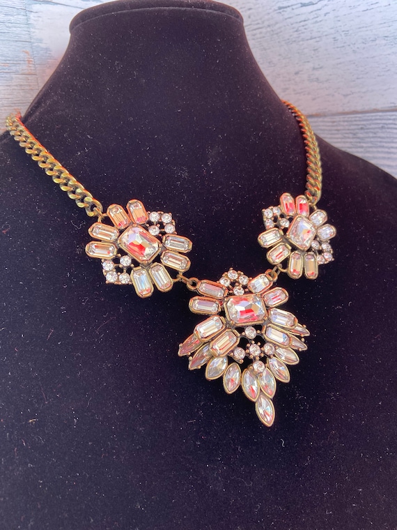 Unique Vintage necklace with dark gold-plated chai