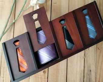 Wooden Tie Case / Tie Organiser / Storage Box - Perfect Gift for Mens