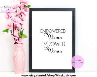Wzmocnione kobiety – plakat z motywem wzmocnienia kobiet, feministyczne wydruki artystyczne, siła dziewcząt, dekoracja ścienna do biura
