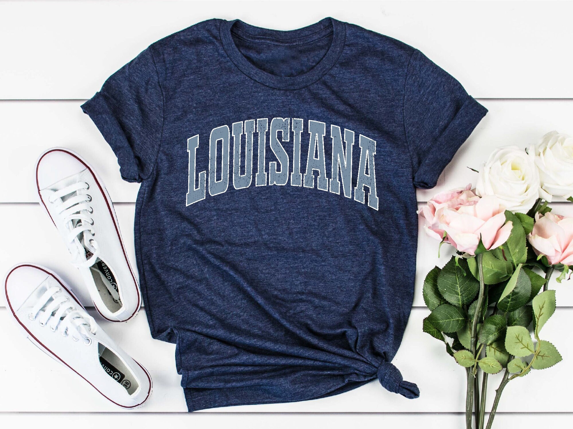 Emilie Taylor Art Louisiana T-Shirt | Louisiana Tee | Home State Shirt | Louisiana Pride Shirt | Bayou La White / Medium