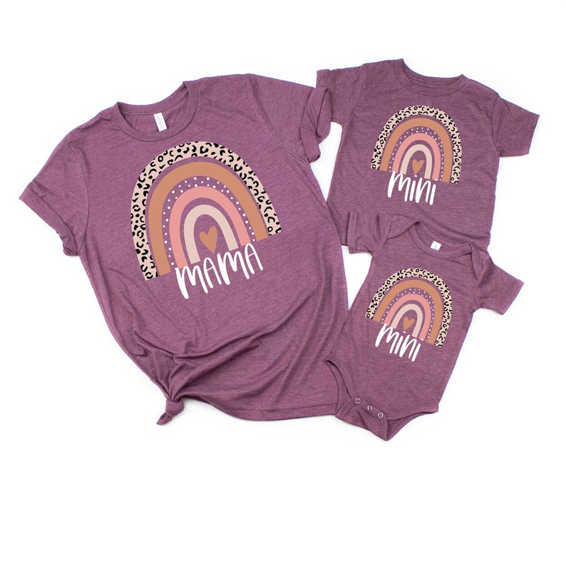 Mama And Mini Rainbow Graphic Tees - Mommy And Me Matching Shirts For Mother & Daughter