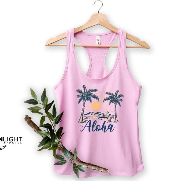 Aloha Tank Top, Hawaiian Tank Top, Beach Tanks, Summer Tank Top, Vacation Tank, Summer Tank Tops, Hawaii Tank Top, Vacay Mode Tank