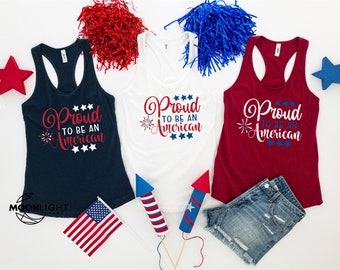 Proud To Be An American Tank Top, 4th of July Tank, Memorial Day Tank Tops, Patriotic Tank Top, Independence Day Tank Top, Freedom Tank Top