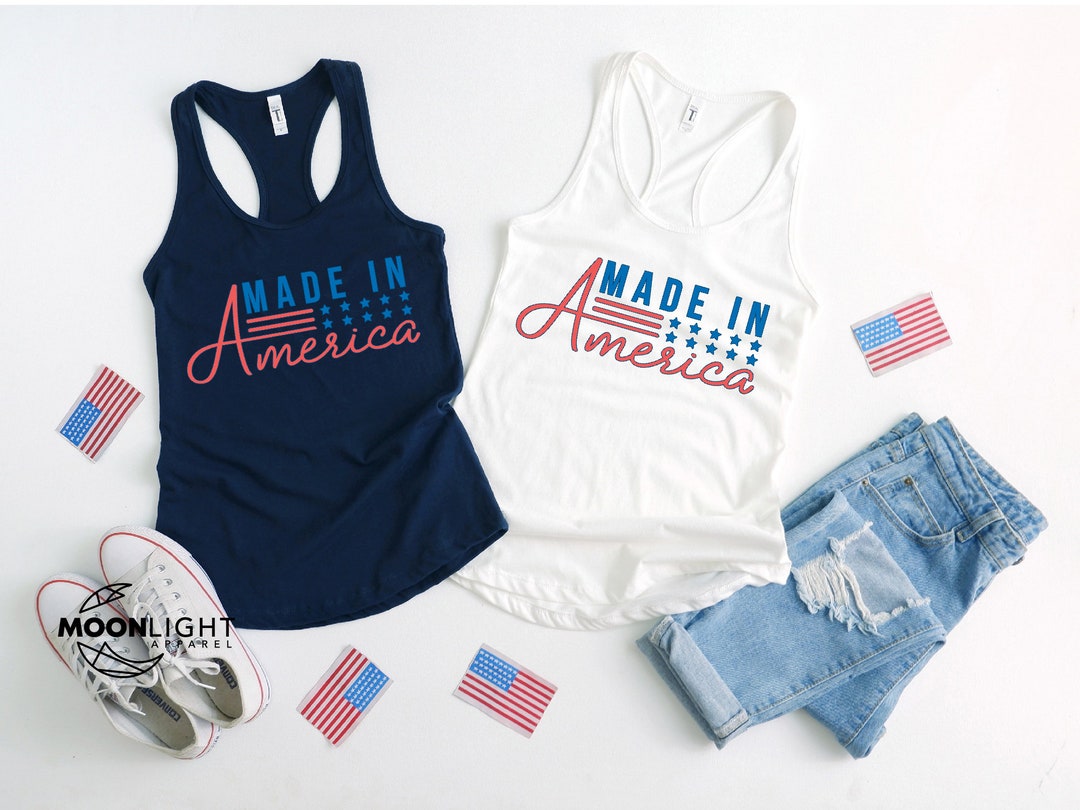 Made in America Tank Top, 4th of July Tank Top, Women 4th July Gift