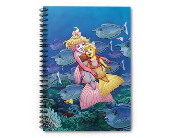 Glittering Fins & Unicorn Grins - Guppy Sisters Spiral Lined Journal