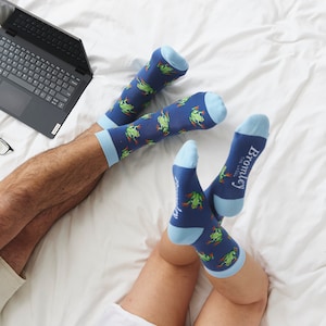 Frog Socks Unisex Mens Womens Cotton Novelty Funny Animal Natural Fibers Matching His Hers Happy Casual Office Business Amphibian One Size