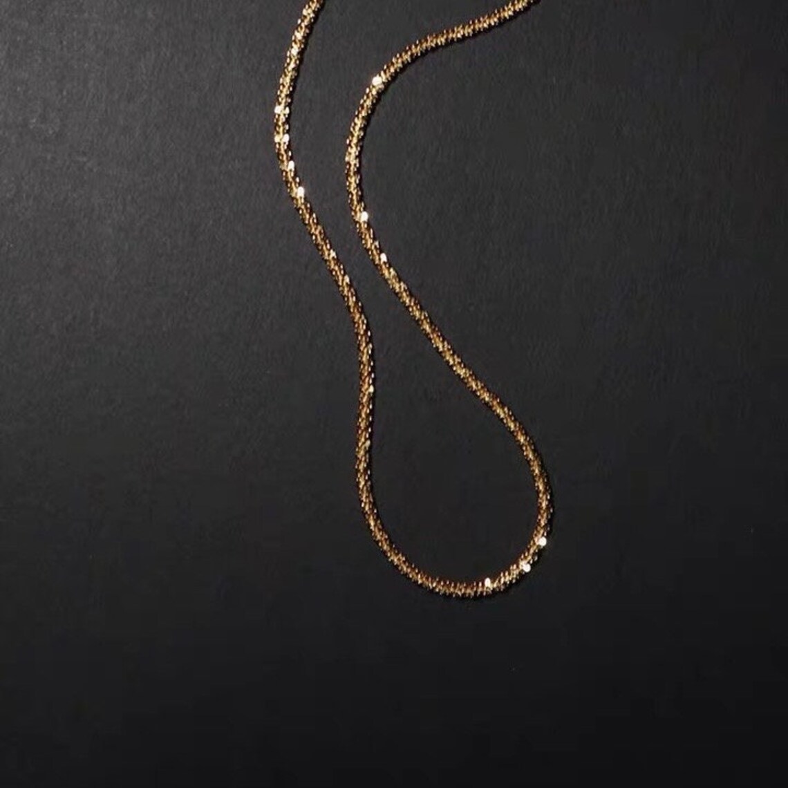 Simple Twisted Chain Necklace/ Dainty Gold Chain / Shiny Etsy