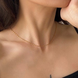 Dainty Chain Necklace / Gold Vermeil Necklace / Minimalist Necklace / Simple Necklace / Layering Chain / Super Thin Chain / Gift Idea