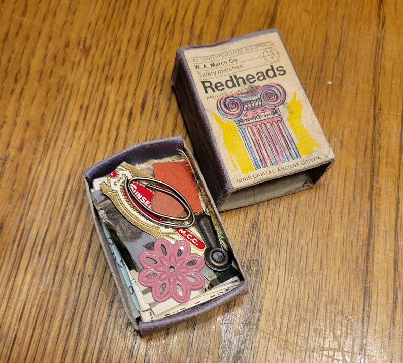 Vintage Matchboxes Filled With Mini Ephemera - Etsy
